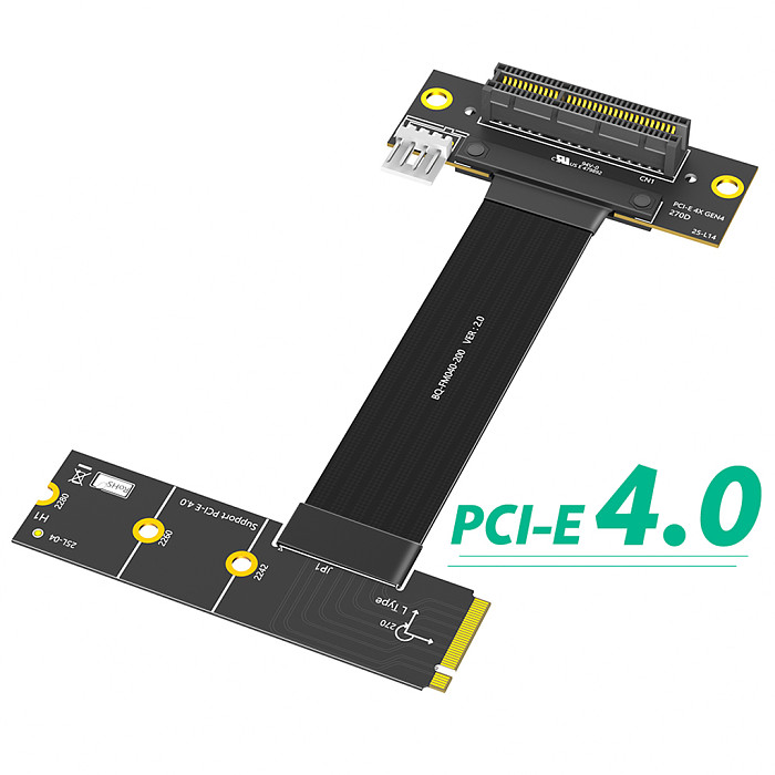M.2 Key M 4.0 to PCI-e 4.0 4X 180° Adapter Card Riser Extension Cable For NVME 4.0 to PCIE PCI Express 4X Extender for Desktop
