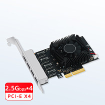 RTL8245F Gigabit Network Card Desktop Built in PCI-E RJ45 4 Port Server 2.5G Network Card for Desktop