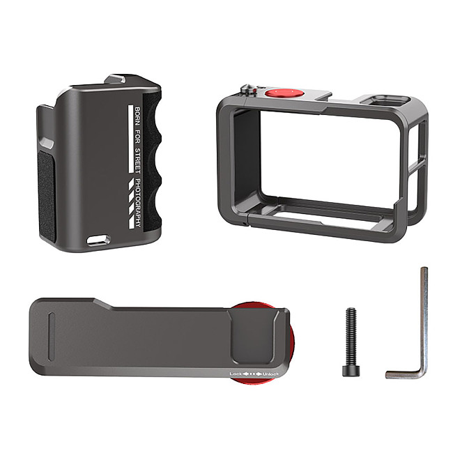 Suitable For DJI Action3/4/5pro Street Camera Handle All Metal Components DJI Sports Camera Camera Cage/Street Camera Handle/Screw/Wrench/Magnetic Base Protective Accessories