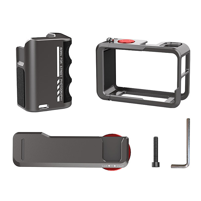 Suitable For DJI Action3/4/5pro Street Camera Handle All Metal Components DJI Sports Camera Camera Cage/Street Camera Handle/Screw/Wrench/Magnetic Base Protective Accessories
