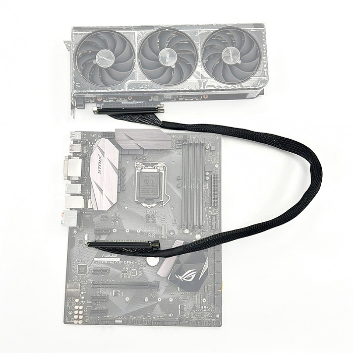 (ADT-Link) Graphics Card Extension Cable Dual Right-Side PCIe 5.0 x16 Full-Speed Stable for Chassis Servers (K33UR-RR 5.0x16 Dual Right-Side Output 2025 Model/30CM)