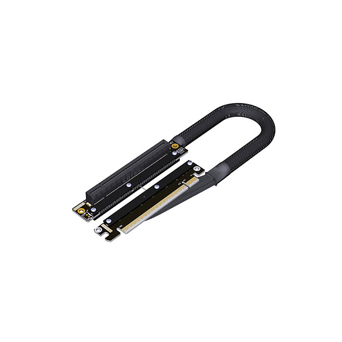 (ADT-Link) Graphics Card Extension Cable 25CM Dual Reverse Bend PCIe 5.0 x16 K33UF-TL/K33UR-TL Full-Speed Stable Compatible with Chassis Servers