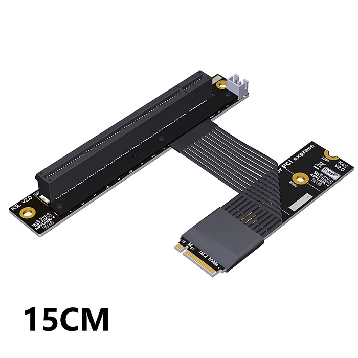 (ADT-Link) M.2 NGFF NVMe to PCIe 5.0 x16 STX Motherboard Graphics Card Extension Cable 15CM Supports Gen5 K43SR-BK/K43SL-BK