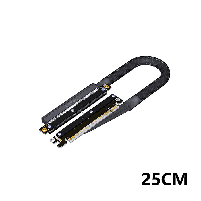 (ADT-Link) Graphics Card Extension Cable 25CM Dual Reverse Bend PCIe 5.0 x16 K33UF-TL/K33UR-TL Full-Speed Stable Compatible with Chassis Servers