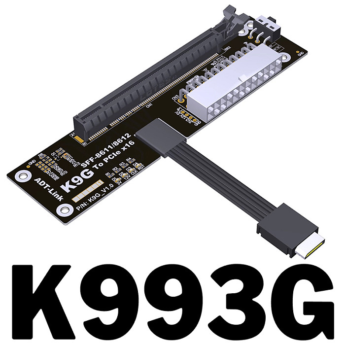(ADT Link) OCuLink Open External Graphics Dock Mini Host M.2 External PCIe 5.0x4 8611 Interface