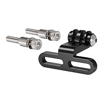 Aluminum alloy bicycle handle stand sports camera photography bracket for riding headlights. Suitable for bicycle handle stand screw hole range of 9.5mm~34.5mm. Suitable for Insta360 GO Ultra DJI OSMO 360/GoPro13 with two cards. Suitable for DJI OMSO 360 ACTION 5/4/3/2 sports camera accessories