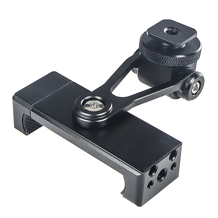 Adajustable Phone Holder Clamp 360° Rotatable Cold Shoe Mount Camera Cage Rig Smartphone Stand Vlog Selfie Live Bracket