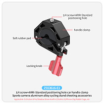 Bicycle Stand Bike Handle Clip Motorcycle Shooting Stand GoPro 13 Rearview Mirror Clip Aluminum Alloy 360°Rotating 3-slot Adapter Riding Stand Shooting Accessories Suitable For DJI Action/nsta360 AcePro 2