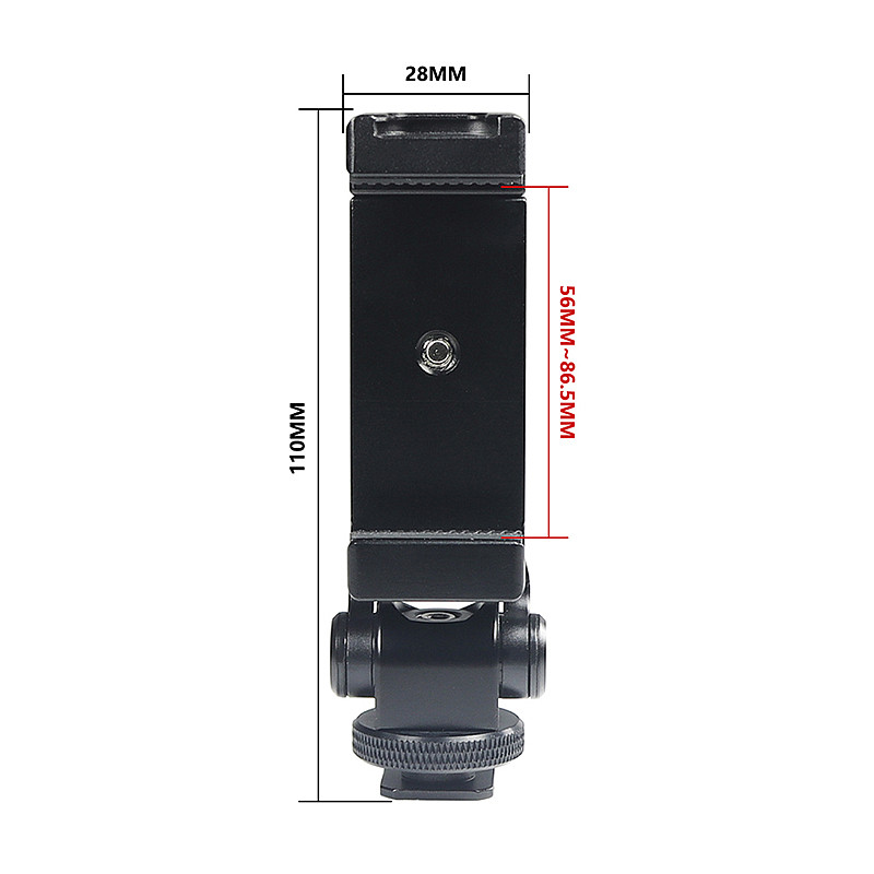 Adajustable Phone Holder Clamp 360° Rotatable Cold Shoe Mount Camera Cage Rig Smartphone Stand Vlog Selfie Live Bracket