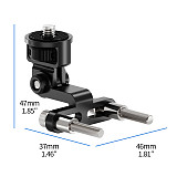 Aluminum alloy bicycle handle stand sports camera photography bracket for riding headlights. Suitable for bicycle handle stand screw hole range of 9.5mm~34.5mm. Suitable for Insta360 GO Ultra DJI OSMO 360/GoPro13 with two cards. Suitable for DJI OMSO 360 ACTION 5/4/3/2 sports camera accessories