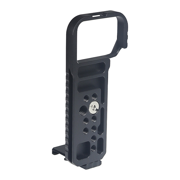 Quick-release plate vertical grip with metal handle and cold shoe extension bracket for Sony FX3 camera