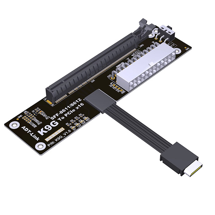 (ADT Link) OCuLink Open External Graphics Dock Mini Host M.2 External PCIe 5.0x4 8611 Interface