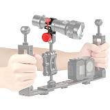 CNC Aluminum Alloy Diving Fill Light Flashlight Clamp 1-inch Ball Head for Underwater Photography Lighting YS Bracket Accessories Suitable for Flashlights with 30~32mm Diameter