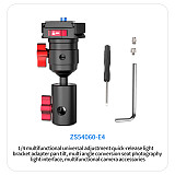 1/4 Arri Positioning Aluminum Alloy Photography Light Fixed Bracket Adapter Quick Release Gimbal Multi Angle Conversion Seat Accessories