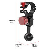 CNC Aluminum Alloy Diving Fill Light Flashlight Clamp 1-inch Ball Head for Underwater Photography Lighting YS Bracket Accessories Suitable for Flashlights with 30~32mm Diameter