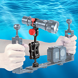 CNC Aluminum Alloy Diving Fill Light Flashlight Clamp 1-inch Ball Head for Underwater Photography Lighting YS Bracket Accessories Suitable for Flashlights with 30~32mm Diameter