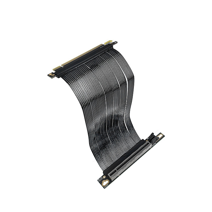 PCIe 5.0 x16 Graphics Card Extension Cable 90-Degree Right-Angle GPU Adapter Cable Silver-Plated, Ultra-Thin Ribbon Cable GEN5 High-Speed Lossless 16AC5 -15CM/20CM/25CM/50CM