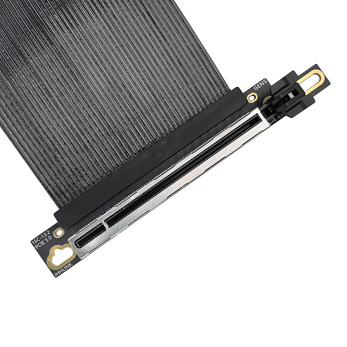 PCIe 5.0 x16 Graphics Card Extension Cable 90-Degree Right-Angle GPU Adapter Cable Silver-Plated, Ultra-Thin Ribbon Cable GEN5 High-Speed Lossless 16AC5 -15CM/20CM/25CM/50CM