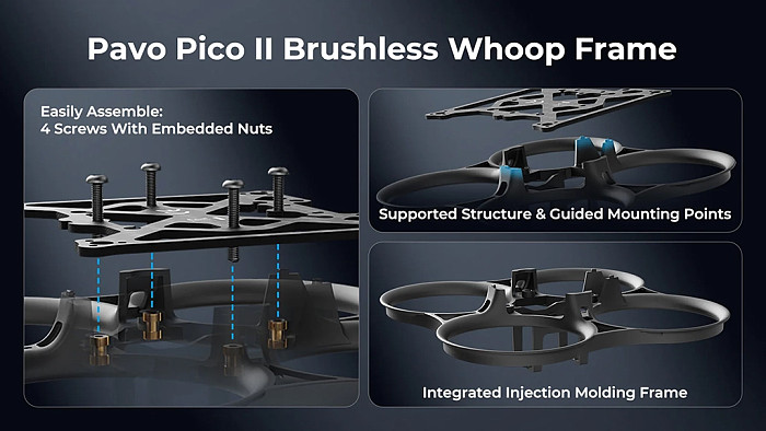 BETAFPV Pavo Pico II Brushless Whoop Frame Seamlessly Accommodates Both DJI O4/O4 Pro