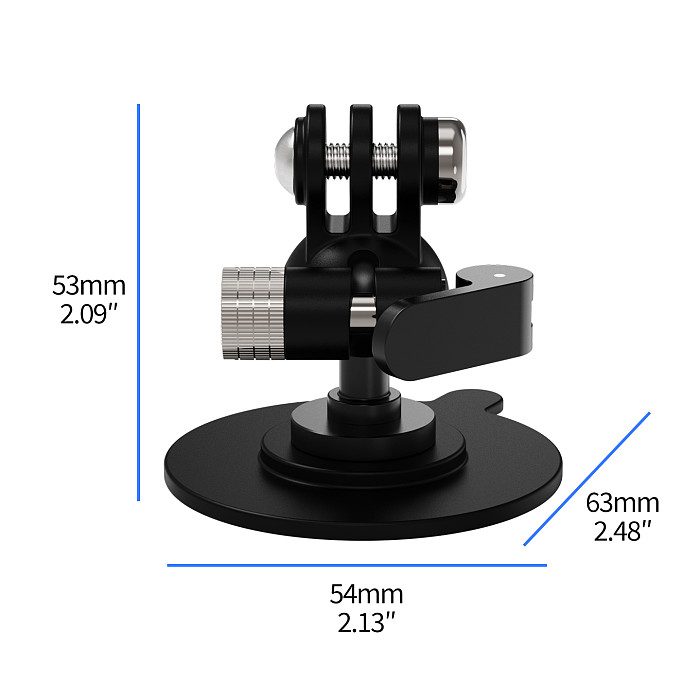 XT-XINTE Magnetic Quick-Release Nano-Adhesive Suction Cup For Vehicle Mounting/Live Streaming Compatible with DJI ACTION 5/4/3/2 & OSMO 360 POCKET4 Panoramic Action Cameras Suitable for Smooth Surfaces: Glass/Tile/Plastic/Wood Panels