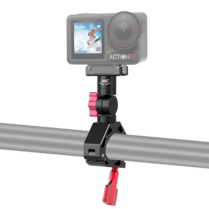 Quick Release Anti Collapse Aluminum Alloy Car Handle Photography Crab Clamp Suitable For DJI OSMO360/Action5/4/3/2/Innsta360 X6/X5/X4 Sports Camera And Motorcycle Electric Vehicle Rearview Mirror Riding Photography Bracket Accessories