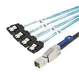 MINI SAS HD SFF-8644 with IC to 4X SATA 7P straight head server hard disk connection cable