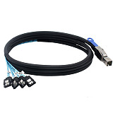 MINI SAS HD SFF-8644 with IC to 4X SATA 7P straight head server hard disk connection cable