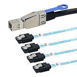 MINI SAS HD SFF-8644 with IC to 4X SATA 7P straight head server hard disk connection cable