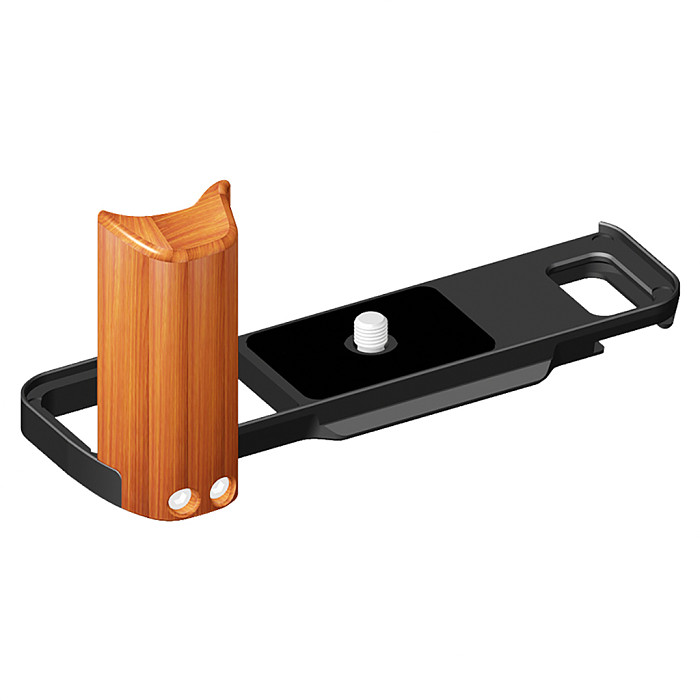 Aluminum Alloy Quick Release Base Plate with Wood Hand Grip for Fujifilm X-E5 Mirrorless Camera Accessories