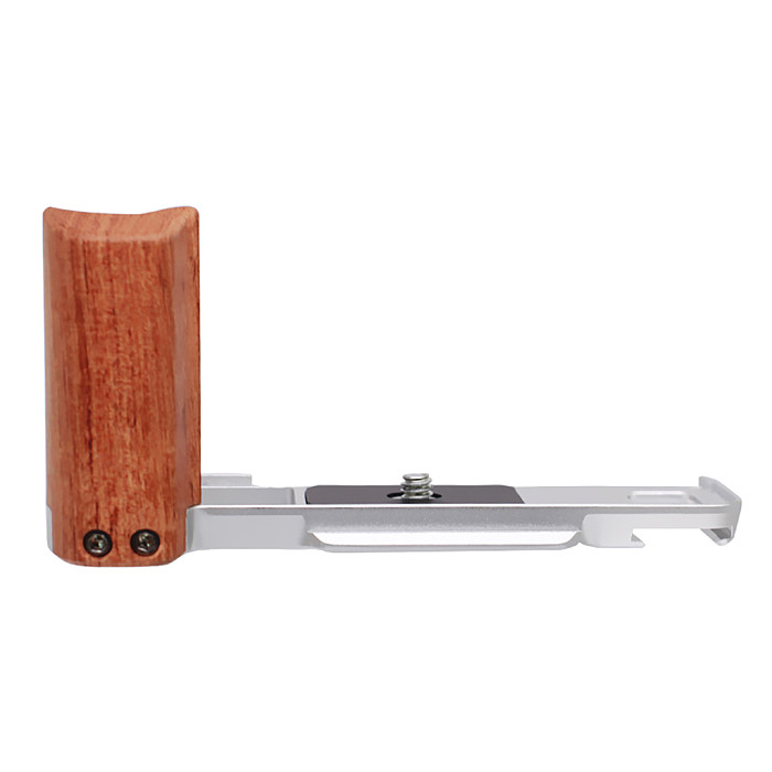 Aluminum Alloy Quick Release Base Plate with Wood Hand Grip for Fujifilm X-E5 Mirrorless Camera Accessories