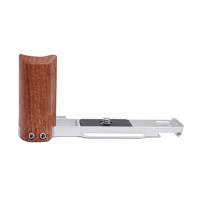 Aluminum Alloy Quick Release Base Plate with Wood Hand Grip for Fujifilm X-E5 Mirrorless Camera Accessories