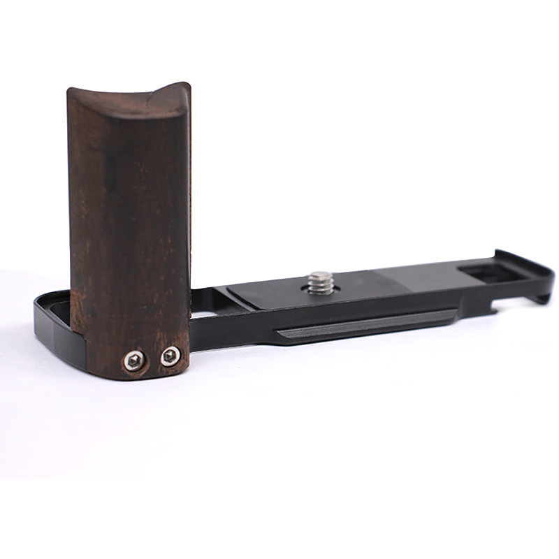 Aluminum Alloy Quick Release Base Plate with Wood Hand Grip for Fujifilm X-E5 Mirrorless Camera Accessories