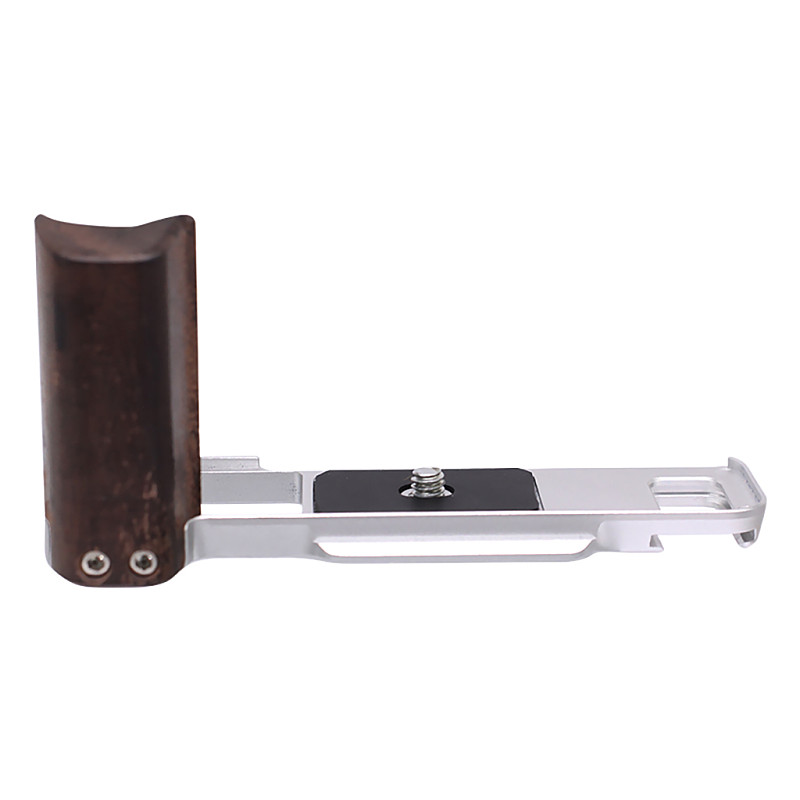 Aluminum Alloy Quick Release Base Plate with Wood Hand Grip for Fujifilm X-E5 Mirrorless Camera Accessories