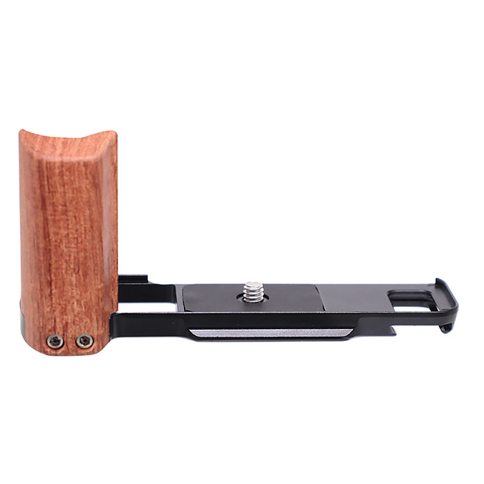 Aluminum Alloy Quick Release Base Plate with Wood Hand Grip for Fujifilm X-E5 Mirrorless Camera Accessories