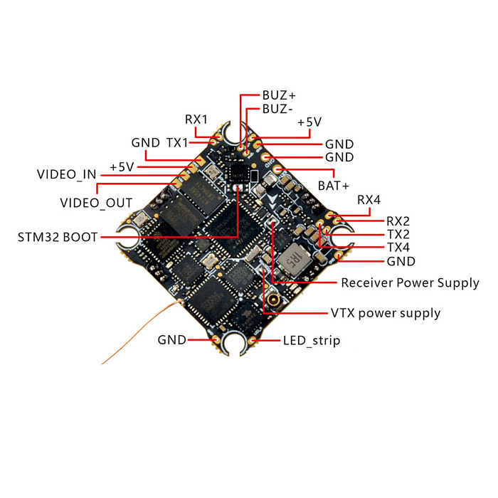 (Happymodel) X14 ELRS 5-in-1 integrated flight controller with built-in 2.4G UART ELRS V3.0 and OPENVTX