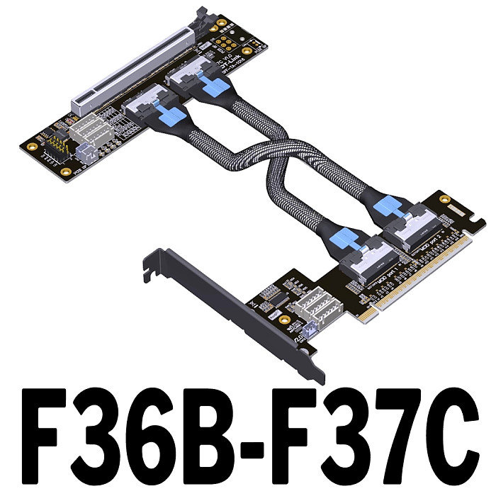 ADT Link PCIe 4.0x16 MCIO graphics card split extension cable supports one to two SFF-TA-1016