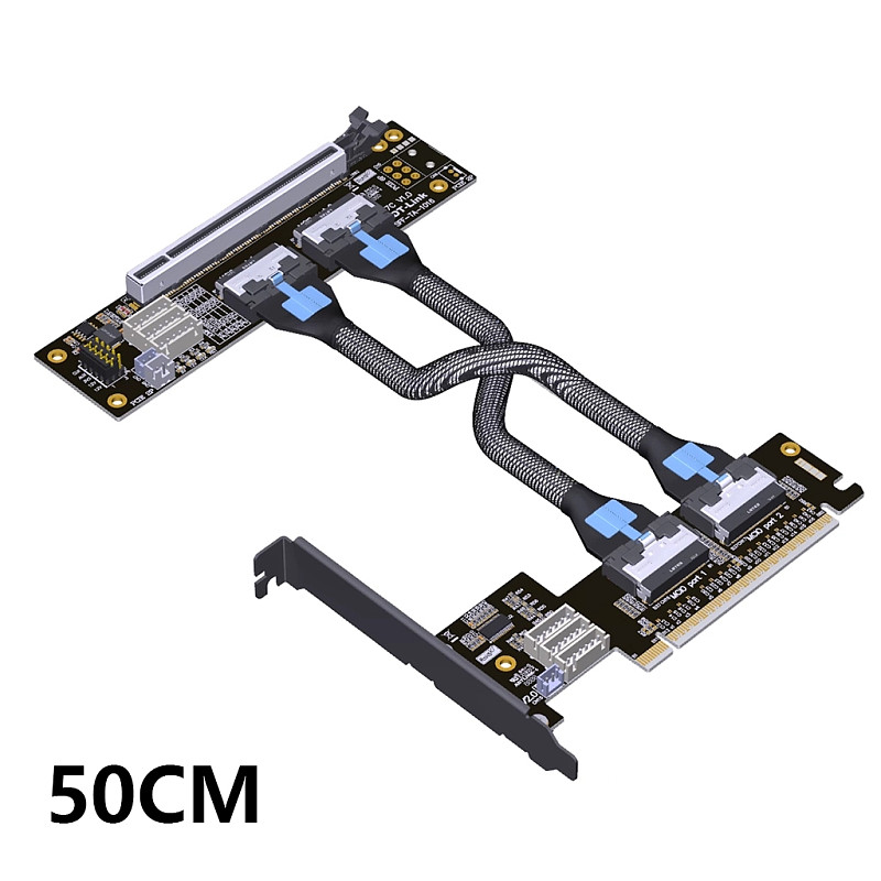 ADT Link PCIe 4.0x16 MCIO graphics card split extension cable supports one to two SFF-TA-1016