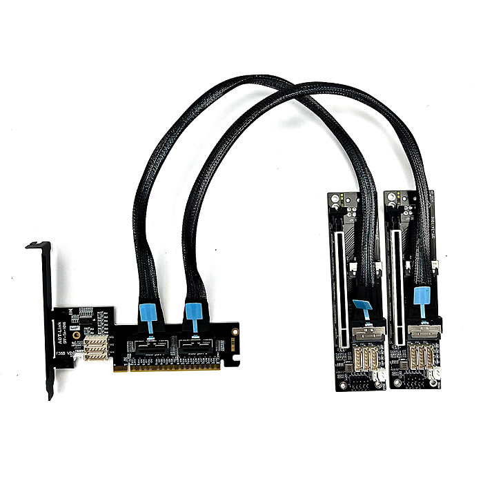 ADT Link PCIe 4.0x16 MCIO graphics card split extension cable supports one to two SFF-TA-1016