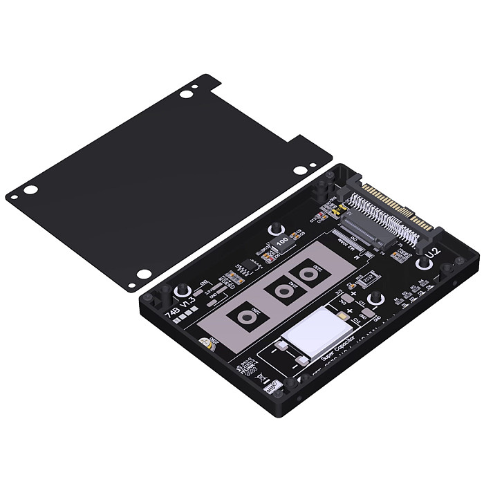 (ADT Link) M.2 NVMe to U.2/U.3 SSD adapter hard drive box CNC aluminum alloy shell PCIe 5.0 Gen5