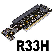 (ADT Link) PCIe 5.0 x16 to x8x4x4 half height to full height split card NVMe SSD extension supports Gen5 (R33H)
