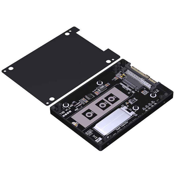 (ADT Link) M.2 NVMe to U.2/U.3 SSD adapter hard drive box CNC aluminum alloy shell PCIe 5.0 Gen5