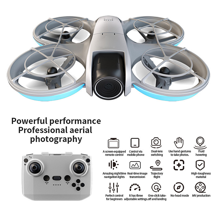 E69 Mini Drone with Screen Control Aerial Photography Dual Camera Optical Flow Aircraft Remote Control Aircraft