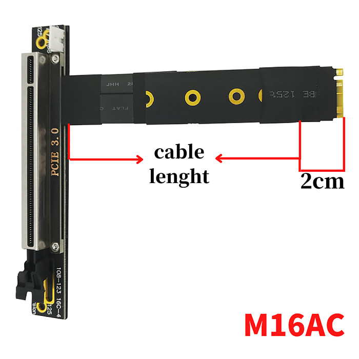 M.2-mkey to PCIE X16 NVME-compatible to PCI-E 16x Extension Adapter Cable with M2 Interface for External 1050ti Graphics Cards
