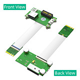 NGFF M.2 Key A/E to PCI-E Express 1X +USB Riser Card with EMI Shielding Aluminum Foil FPC Cable