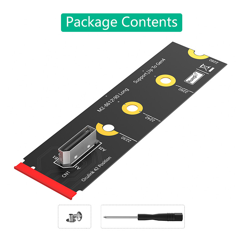 M.2 nvme key M to SFF-8611/8612 Adapter, NVMe PCI-e 4.0 x4 to OcuLink SFF-8612 4i Host Adapter for SSD and eGPU