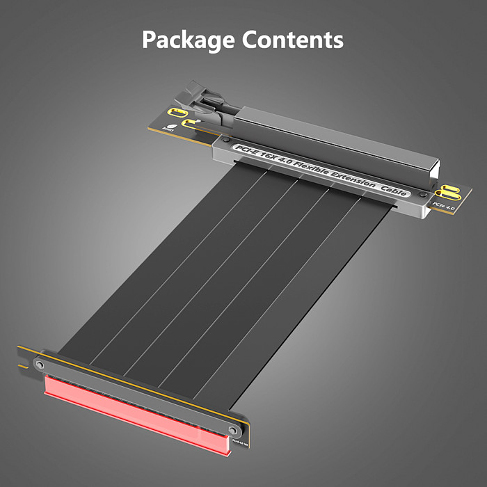 PCIE 4.0 Extension Cable 16x Shielded High Speed GPU Riser Cable with PCI Express Port for GPU Extension Card, Length 20cm( Dual 90 Degree )