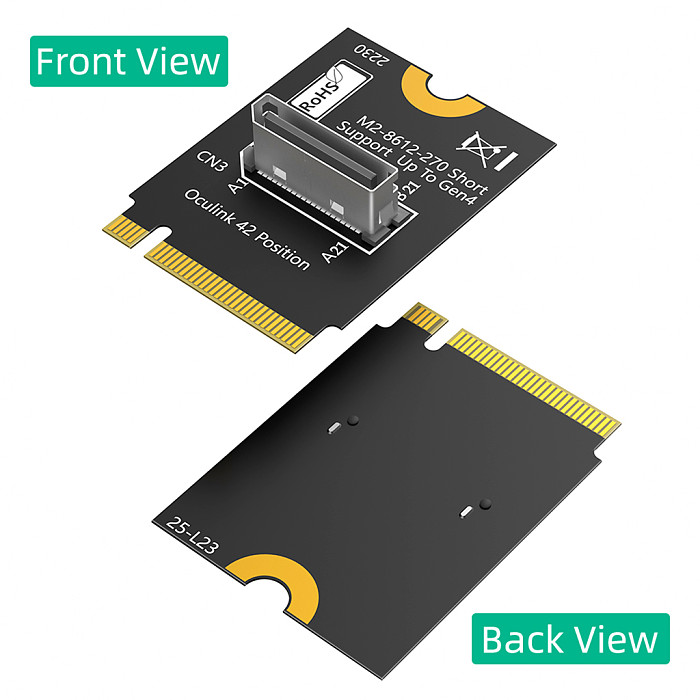 M.2 nvme key M to SFF-8611/8612 Adapter, NVMe PCI-e 4.0 x4 to OcuLink SFF-8612 4i Host Adapter for SSD and eGPU