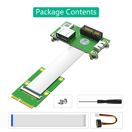 Mini PCI-E to PCI-E Express 1X +USB Riser Card with EMI Shielding Aluminum Foil FPC Cable