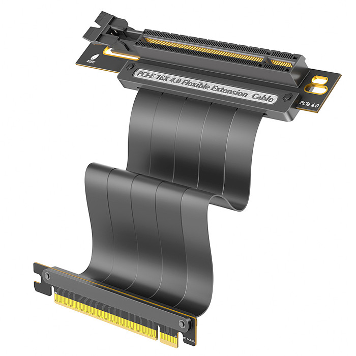 PCIE 4.0 Extension Cable 16x Shielded High Speed GPU Riser Cable with PCI Express Port for GPU Extension Card, Length 20cm( Dual 90 Degree )
