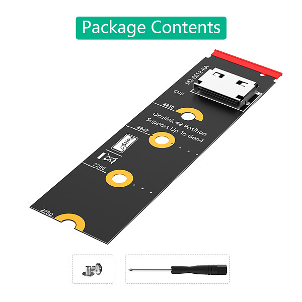 M.2 nvme key M to SFF-8611/8612 Adapter, NVMe PCI-e 4.0 x4 to OcuLink SFF-8612 4i Host Adapter for SSD and eGPU